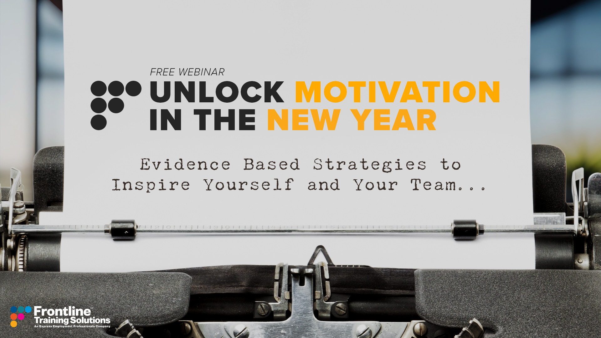 Unlock Motivation in the New Year typed on paper in a typewriter